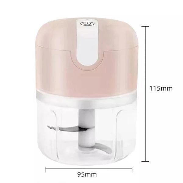 Mini Processador Elétrico de Alimentos Portátil com 3 lâminas de aço inox USB 250 ml Bivolt