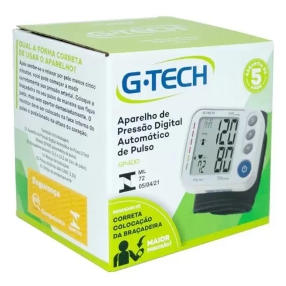 Aparelho de Pressão Digital Automático de Pulso G-Tech GP400