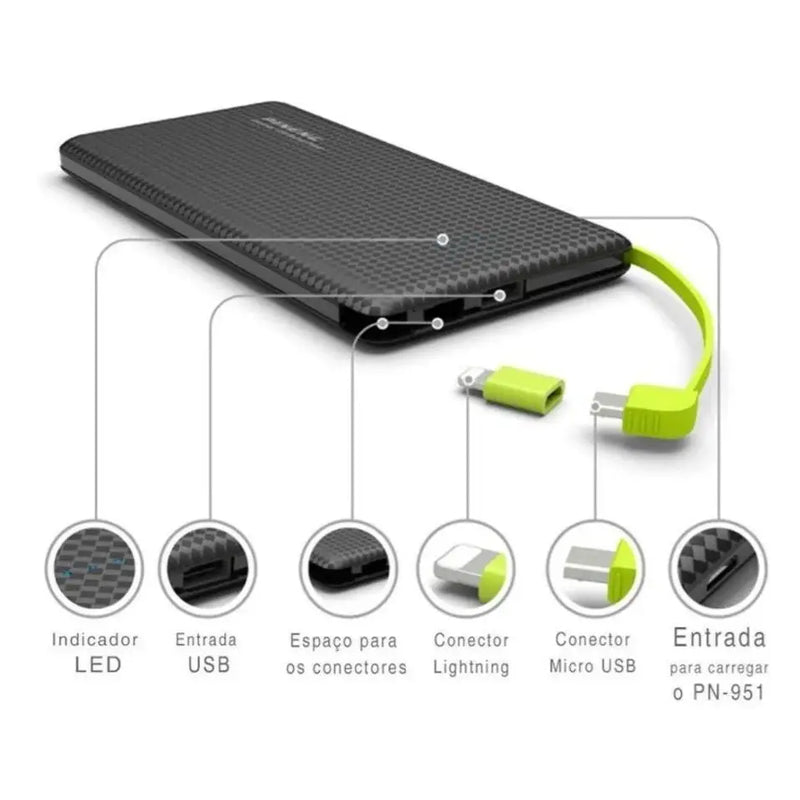 Carregador portátil Pineng Power Bank 10.000mAh - Maxofertasshop