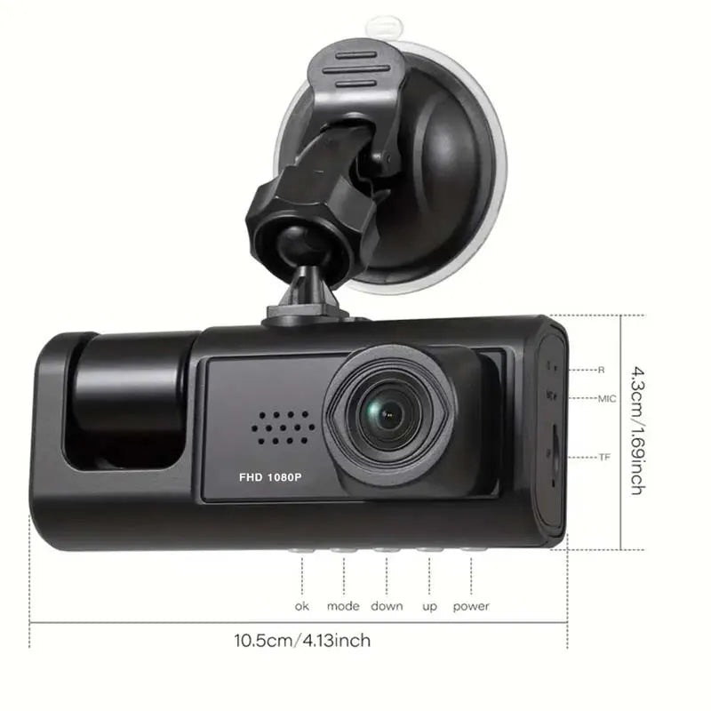 Câmera Dash Cam, com gravação em loop, visão noturna IR e tela IPS de 2 "1080P, gravador DVR, gravador de vídeo, DVR para veículo. - Maxofertasshop