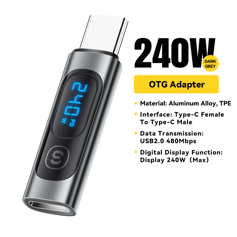 Adaptador Essager USB C 3.0 OTG Tipo C para USB Tipo C, PD 240W - Maxofertasshop