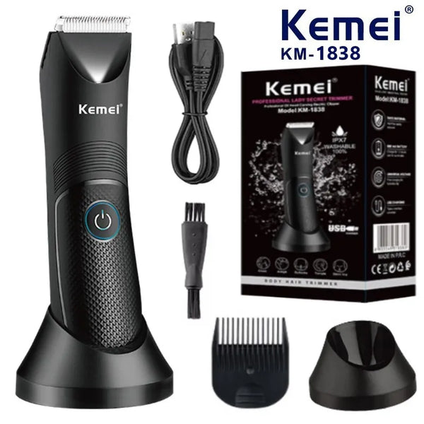 Kemei KM-1838 aparador de pelos, cortador com lâmina cerâmica à prova. - Maxofertasshop