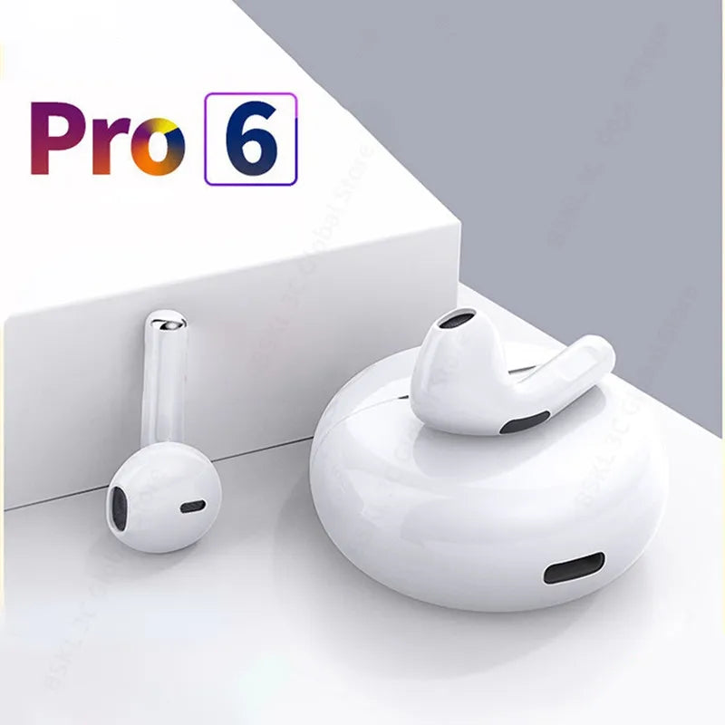 Fones de ouvido originais Air Pro 6 TWS sem fio Bluetooth Mini Pods Earbuds. - Maxofertasshop