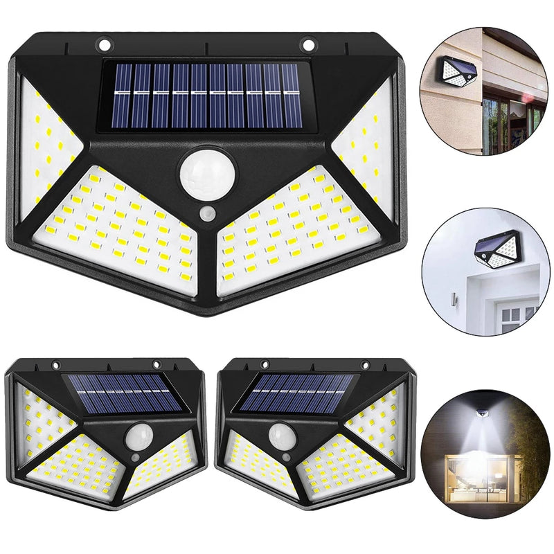 Lâmpada de Luz Solar, Jardim 100 Leds, Com Sensor de Presença.