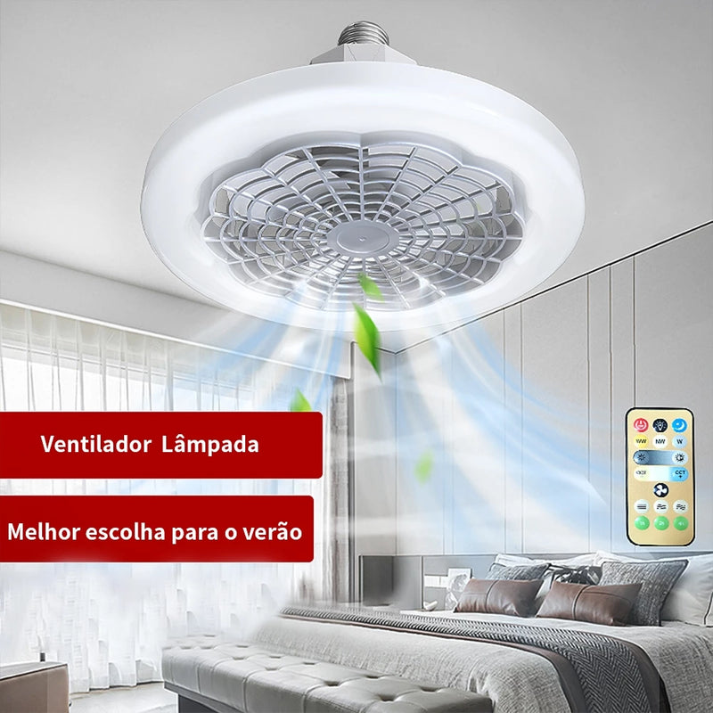 Ventilador Com Luz de Led Ajustável 30W