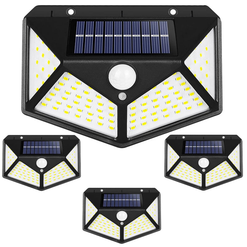 Lâmpada de Luz Solar, Jardim 100 Leds, Com Sensor de Presença.