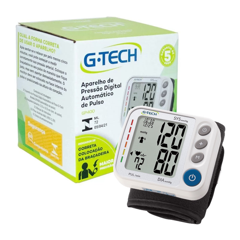 Aparelho de Pressão Digital Automático de Pulso G-Tech GP400